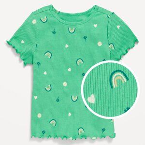 Old Navy Printed Short-Sleeve Lettuce-Edge T-Shirt for Toddler Girls